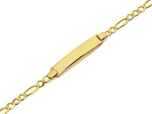 9ct Gold Childs Figaro Link Identity Bracelet -
