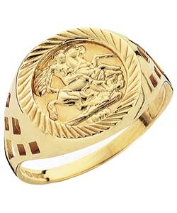 9ct Gold Childs George and Dragon Medallion Ring