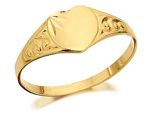 9ct Gold Childs Heart Signet Ring - 182591