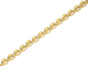9ct Gold Coffee Bean Link Bracelet 7.5` -