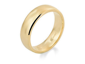 9ct Gold Court Grooms Wedding Ring 6mm - 184303