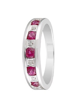9ct Gold Created Ruby and Diamond Eternity Ring