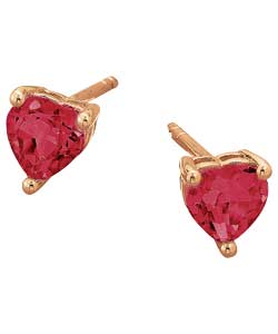 9ct gold Created Ruby July Birthstone Stud Earrings