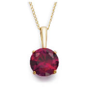 9ct gold Created Ruby Pendant - Birthstone for