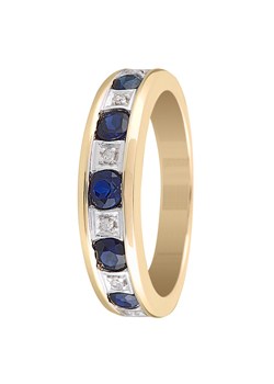 9ct Gold Created Sapphire and Diamond Eternity