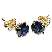 9ct Gold Created Sapphire Studs - Birthstone for