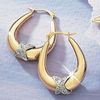 9ct gold Creole Diamond Earrings