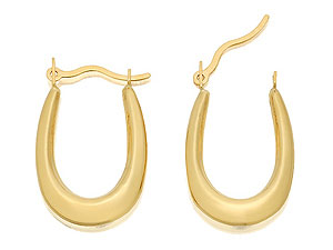 9ct Gold Creole Hoop Earrings 20mm - 074382