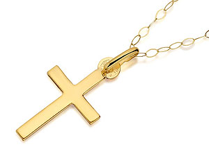 9ct Gold Cross And Chain - 186857