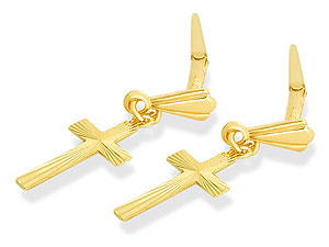 9ct gold Cross Andralok Drop Earrings 074034