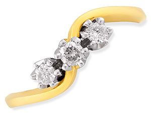 9ct gold Crossover Diamond Trilogy Ring 045859-J