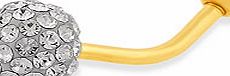 9ct Gold Crystal Ball Belly Bar - 074720
