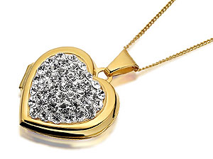 Crystal Heart Locket And Chain - 187234
