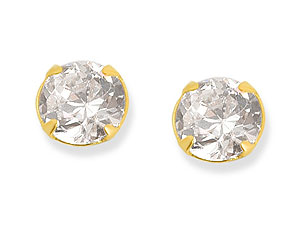 9ct Gold Cubic Zirconia Andralok Earrings 3mm -