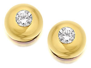 9ct Gold Cubic Zirconia Ball Earrings 7mm -