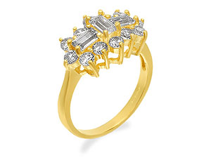 9ct gold Cubic Zirconia Cluster Ring 186527-J