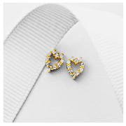 9ct Gold Cubic Zirconia Heart Studs