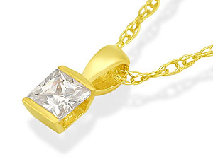 9ct gold Cubic Zirconia Pendant and Chain 187018