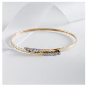9CT GOLD CUBIC ZIRCONIA SQUARE BANGLE