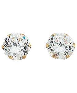 9ct gold cubic zirconia stud earrings