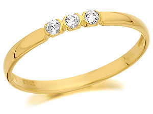 9ct Gold Cubic Zirconia Trilogy Ring - 186574