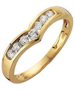 9ct gold Cubic Zirconia Wishbone Eternity Ring