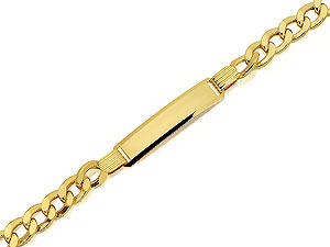9ct gold Curb Link Identity Bracelet 078103