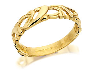 9ct Gold Cut Out Scroll Ring - 182002