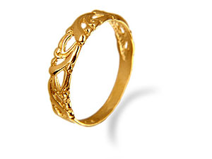 9ct gold Cut Out Scroll Ring 182002-K
