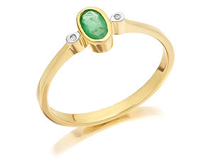9ct Gold Diamond And Emerald Birthstone Ring