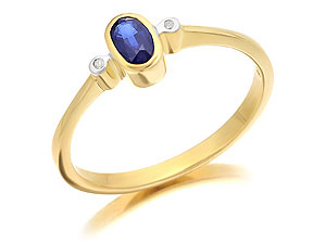 9ct Gold Diamond And Sapphire Birthstone Ring