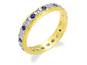 9ct Gold Diamond And Sapphire Full Eternity Ring