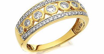 9ct Gold Diamond Circles Band Ring 0.5ct - 049207
