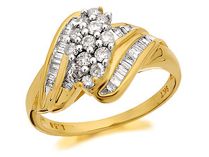 9ct Gold Diamond Cluster Ring 0.5ct - 049268