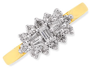 9ct gold Diamond Cluster Ring 046056-O
