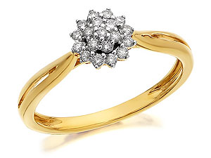 9ct Gold Diamond Cluster Ring 15pts - 046028