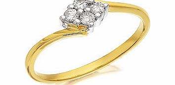 9ct Gold Diamond Cluster Ring 20pts - 046084