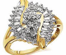 9ct Gold Diamond Cluster Ring 20pts - 049322