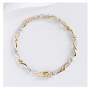 9CT GOLD DIAMOND CROSSOVER BRACELET