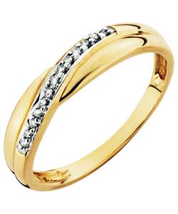 9ct Gold Diamond Crossover Ring