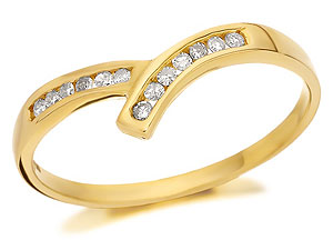 9ct Gold Diamond Crossover Wishbone Ring 10pts