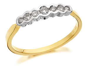 9ct Gold Diamond Curvy Half Eternity Ring 15pts