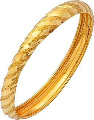 9ct Gold Diamond Cut and Satin Twist Wedding Ring