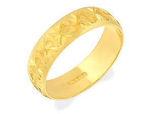 9ct gold Diamond-Cut Brides Wedding Ring 184298