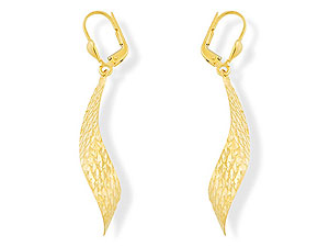 9ct Gold Diamond Cut Curl Earrings - 071018