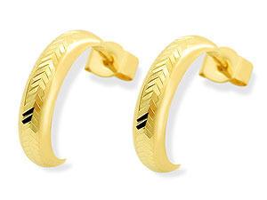 9ct gold Diamond Cut Earrings 072648