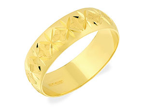 9ct gold Diamond-Cut Grooms Wedding Ring 184248-T