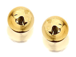9ct Gold Diamond Cut Leaf Bead Earrings 5mm -