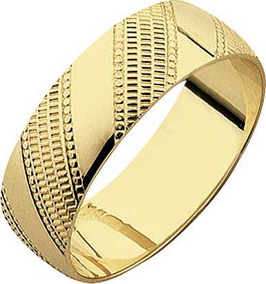 9ct Gold Diamond Cut Wedding Ring