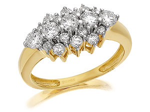 9ct gold Diamond Diamond Cluster Ring 049202-M